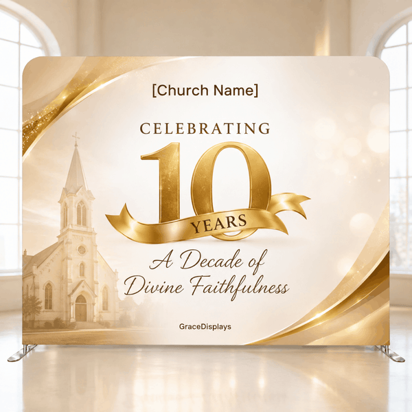 Church Anniversary Backdrop – Model 1 – Straight Tension