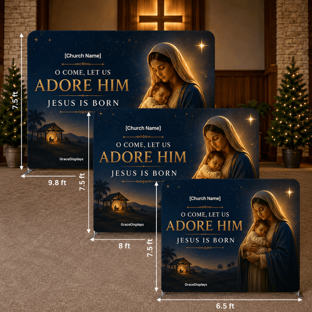 Church Christmas Backdrop – Straight Tension