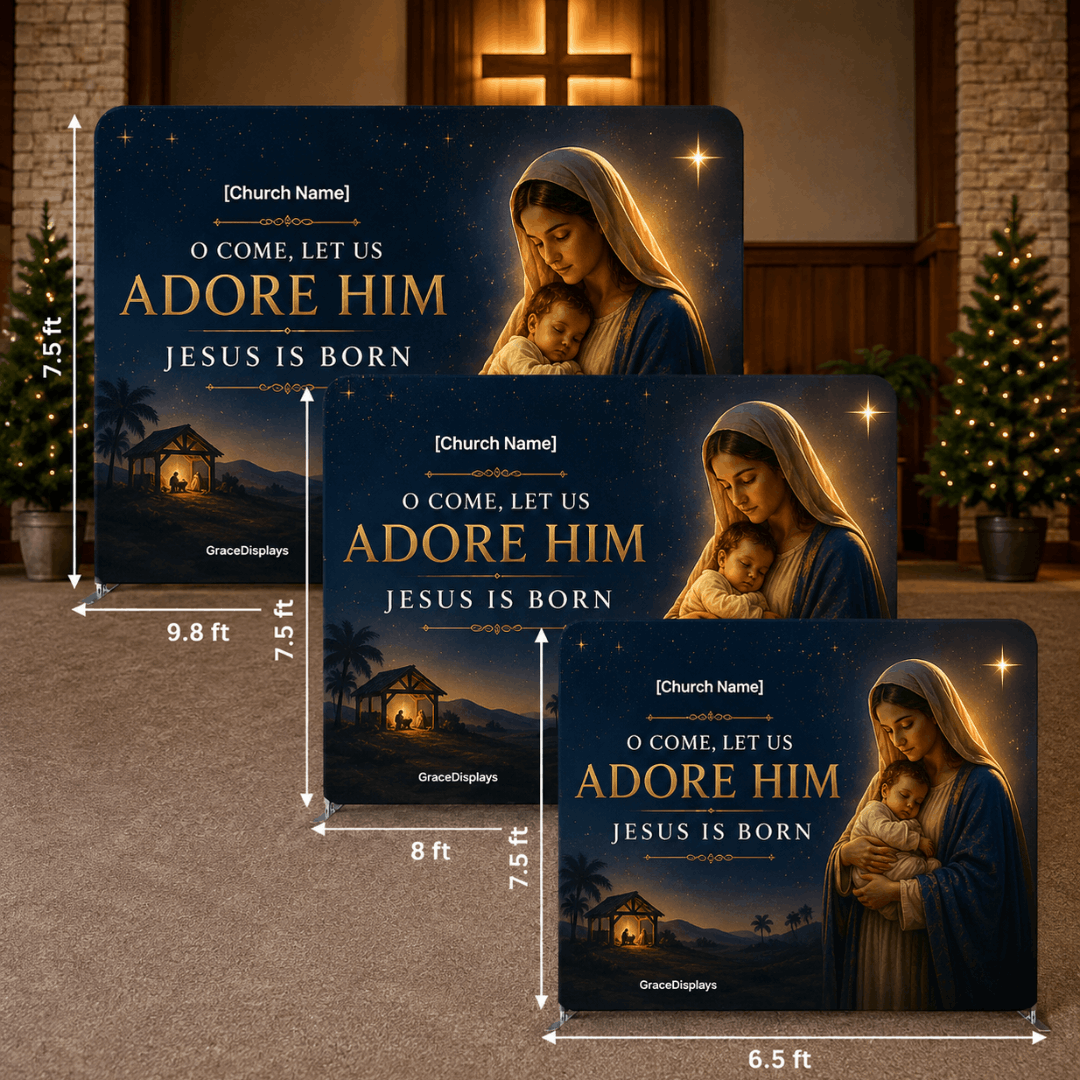 Church Christmas Backdrop – Straight Tension