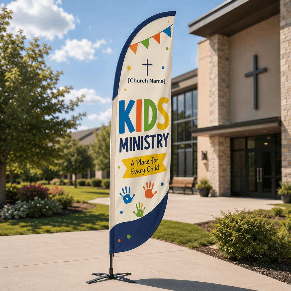Kids Ministry Feather Flag