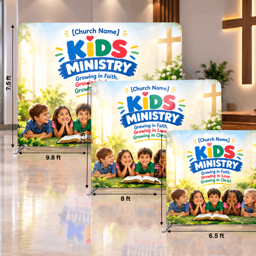 Kids Ministry Backdrop – Model 2 – Straight Tension