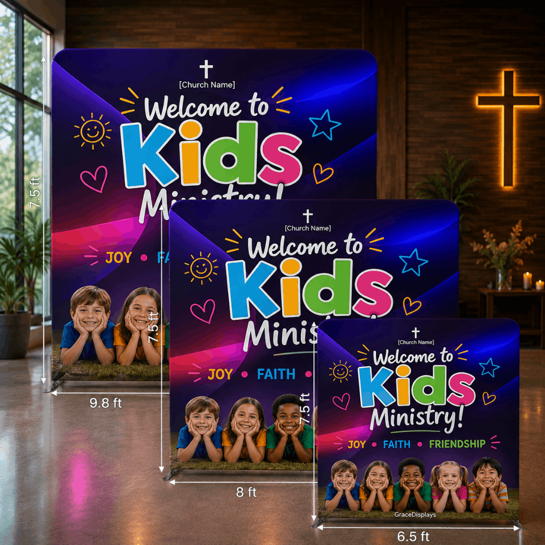 Kids Ministry Backdrop – Model 4 – Straight Tension