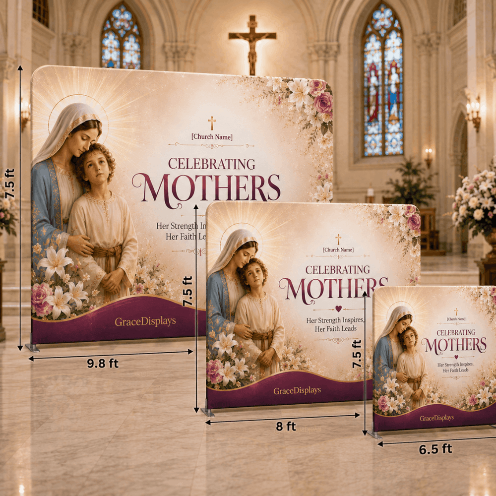 Mother's Day Backdrop – Model 1 – Straight Tension