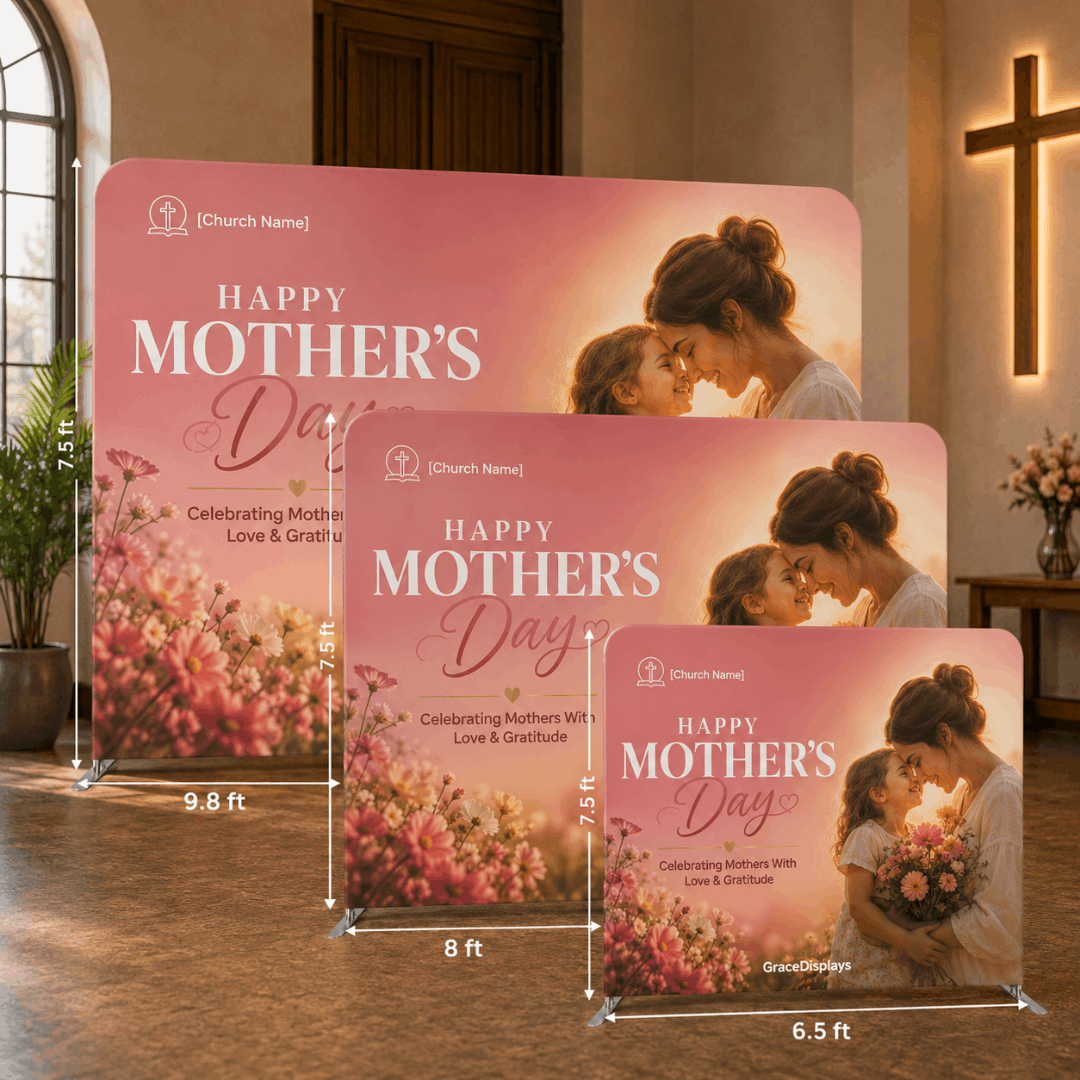 Mother’s Day Backdrop – Model 2 – Straight Tension