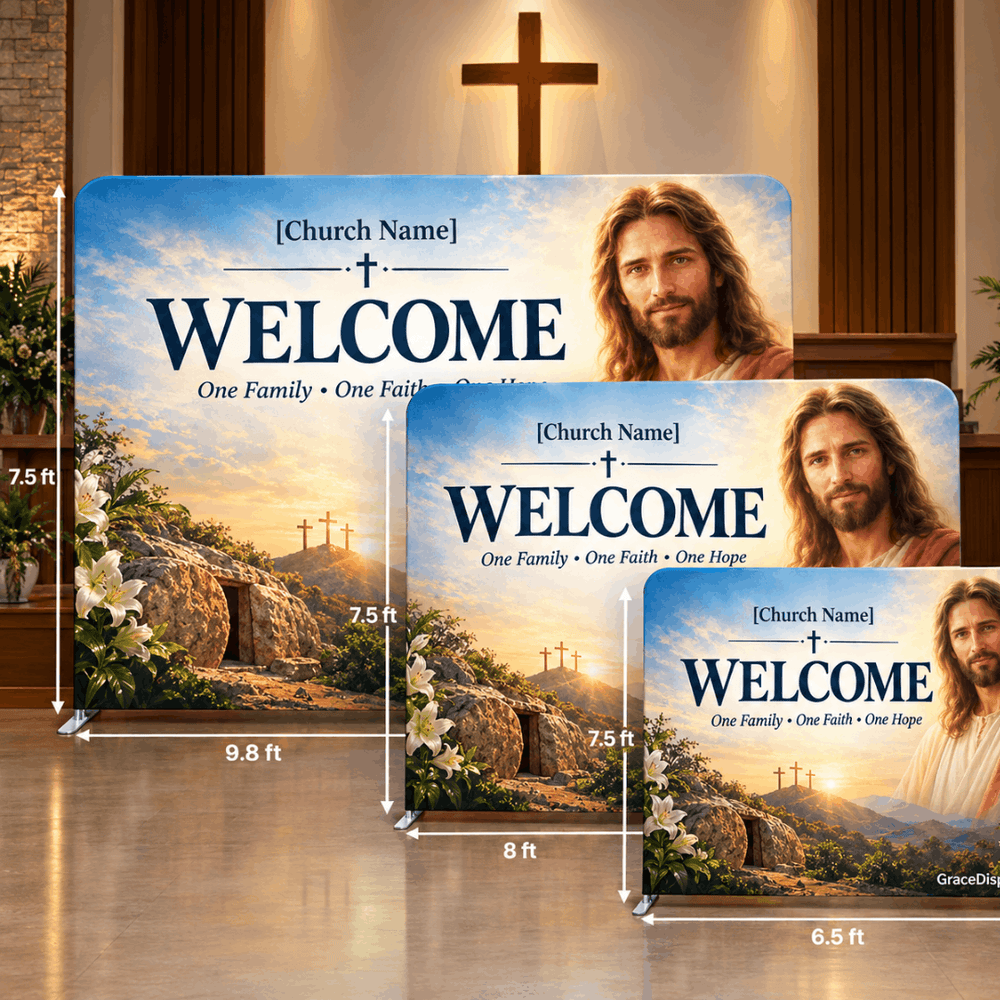 Church Welcome Backdrop – Straight Tension