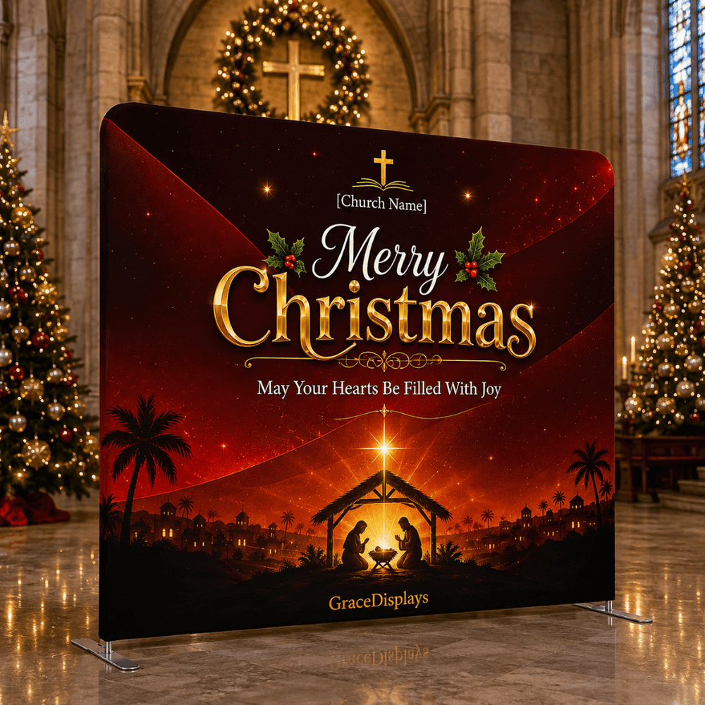 Christmas Backdrop – Model 1 – Straight Tension