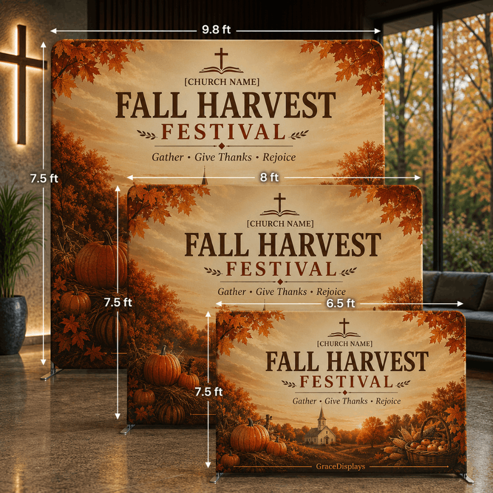 Fall Harvest Backdrop – Model 1 – Straight Tension
