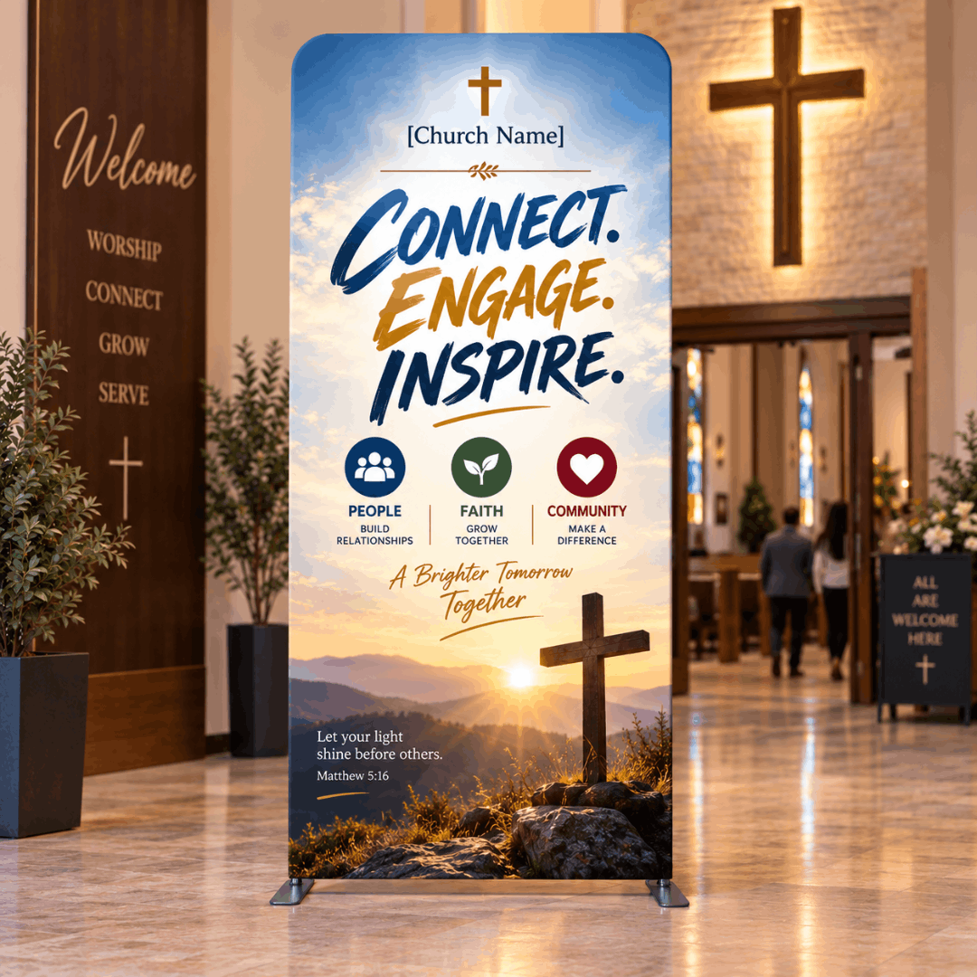 Church Portable Exhibit Display – 7.5ft Height