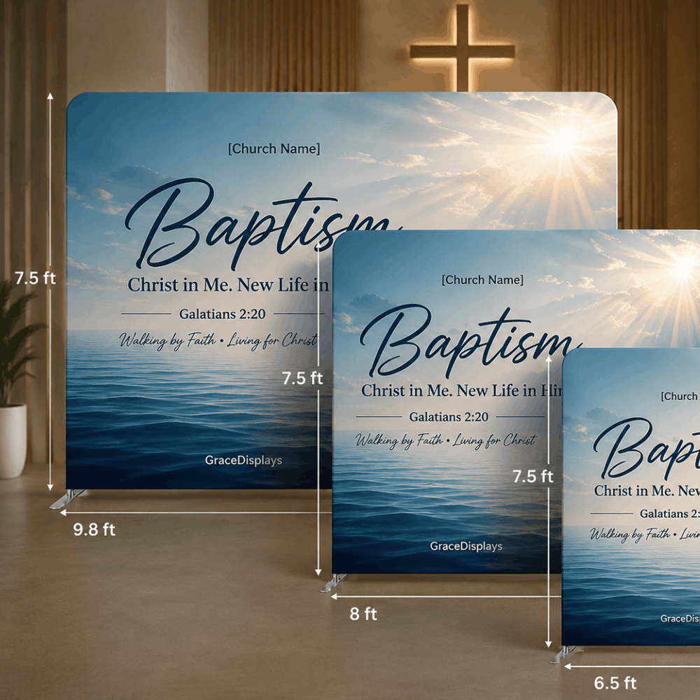Baptism Backdrop Display Size