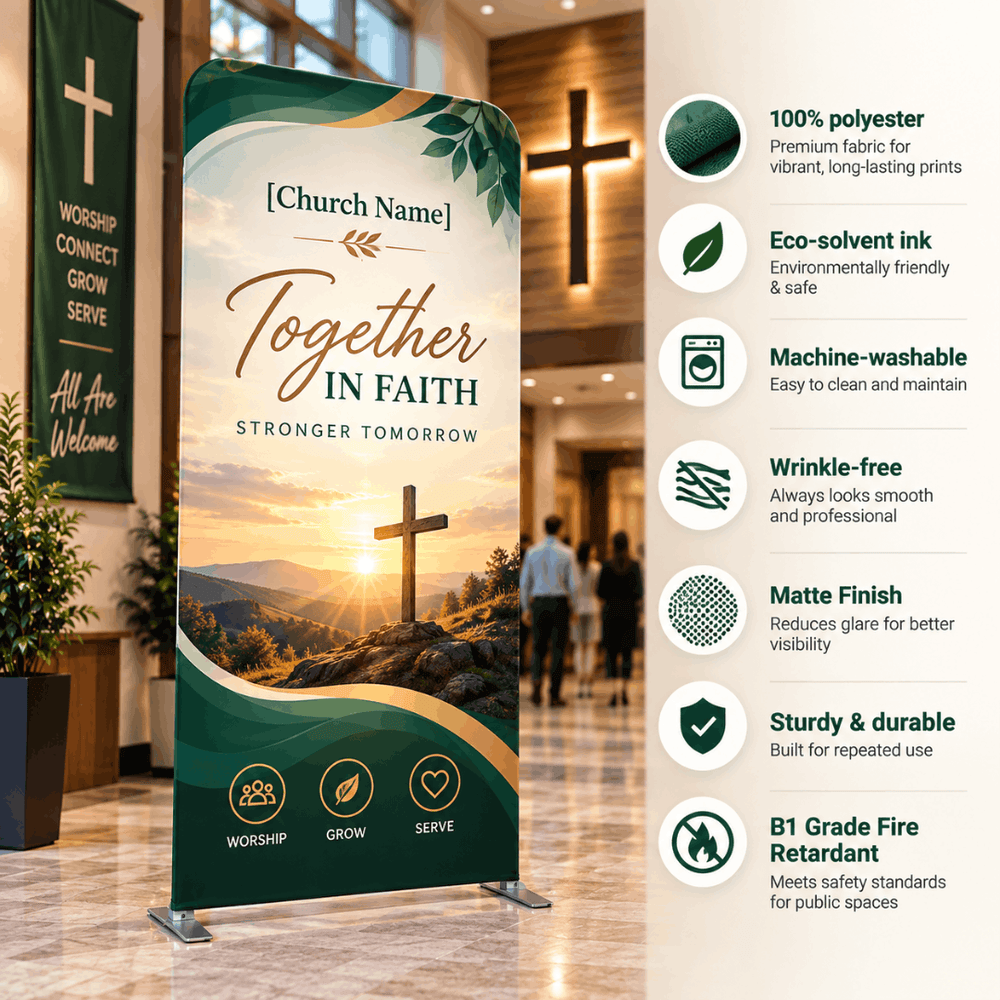 Church Portable Exhibit Display – 7.5ft Height