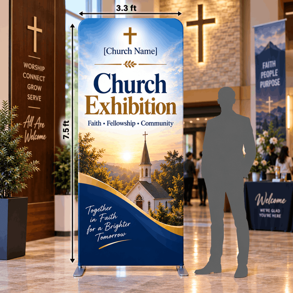 Church Portable Exhibit Display – 7.5ft Height